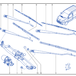 Renault Kangoog Front Wiper Motor & Mechanism