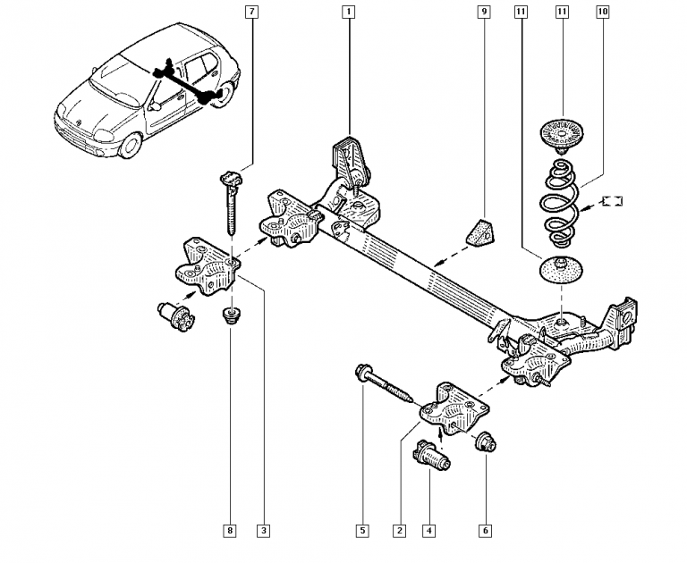 Renault Clio 172 182 Rear Spring Mount 7700839340 Renault Parts Direct
