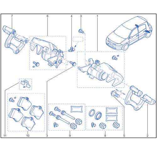Renault Rear Caliper Fixing Bolt 7703002714