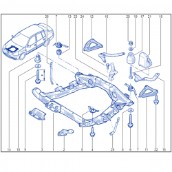 Renault Clio 172 182 Front Subframe Cage Nut 7703044201