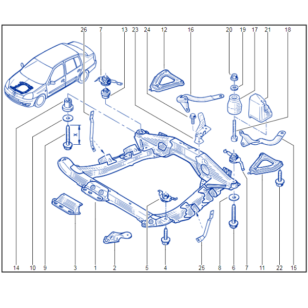 Renault Clio 172 182 Front Subframe Cage Nut 7703044201