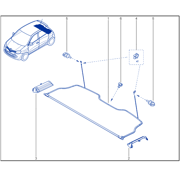 Renault Twingo Parcel Shelf Clip 7703077266