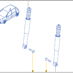 Renault Clio Rear Shock Absorber Bolt 7703602253