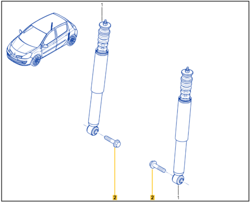 Renault Clio Rear Shock Absorber Bolt 7703602253