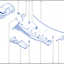 Renault Twingo Air Intake Grill LH 8200455491
