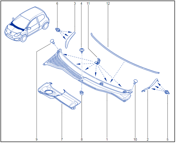 Renault Twingo Air Intake Grill LH 8200455491