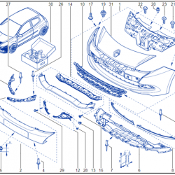 Renault Clio 200 Front Bumper Spoiler 8201045505
